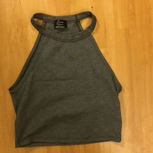 Zara Crop Top — Grey with halter neckline size S